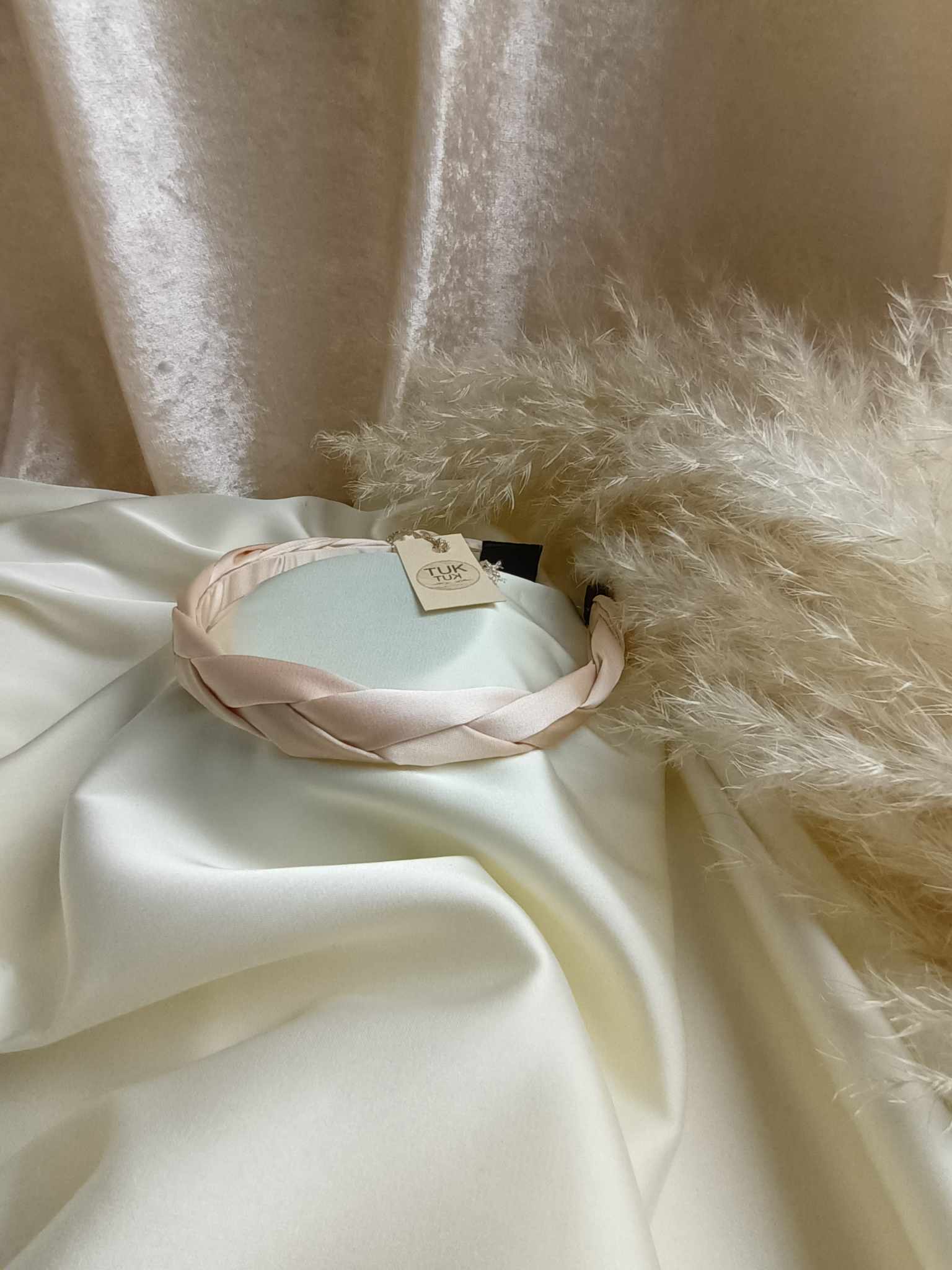 SIAURAS PINTAS ŠILKO PLAUKŲ LANKELIS labai šviesi ružava