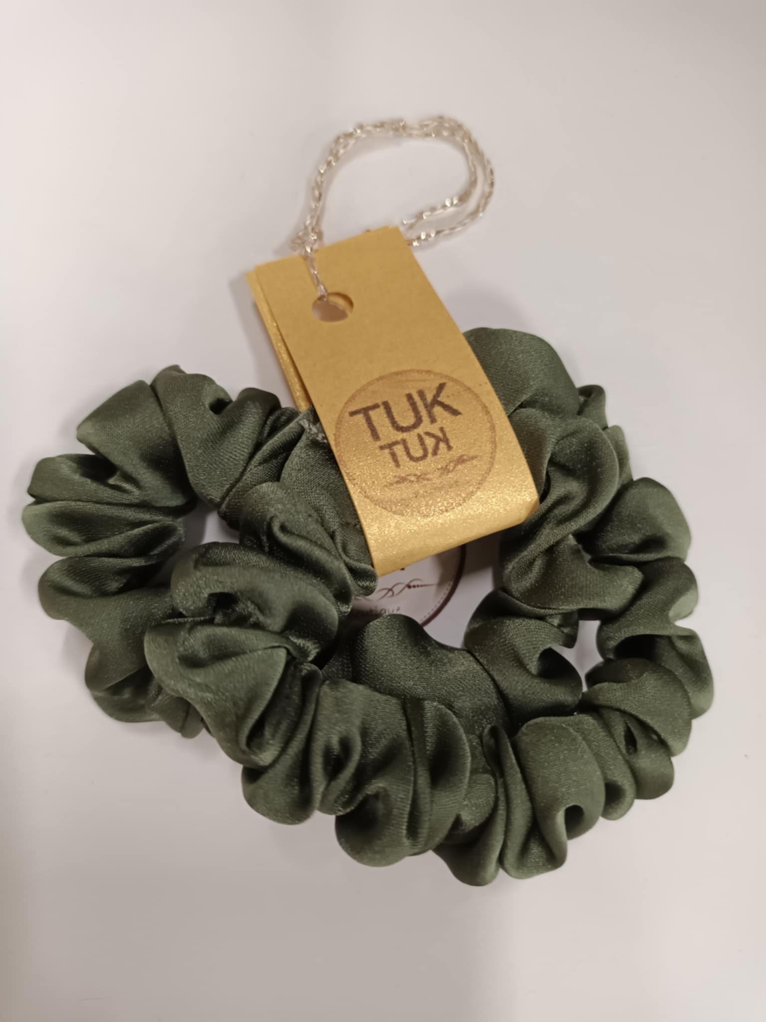 XS Šilkinės plaukų gumytės chaki